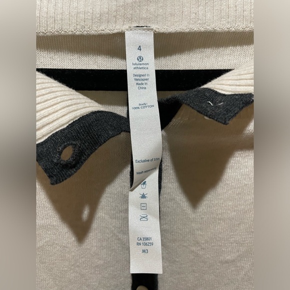 Lululemon After Class Cardigan Heathered Beige & Black Size 4 - Picture 12 of 16